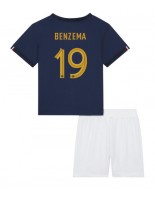 Ranska Karim Benzema #19 Kotipaita Lasten MM-kisat 2022 Lyhythihainen (+ shortsit)